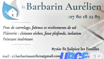 Ei.Barbarin Aurélien - Carreleur - Plaquiste - Peintre - Saint-Sulpice-Les-Feuilles
