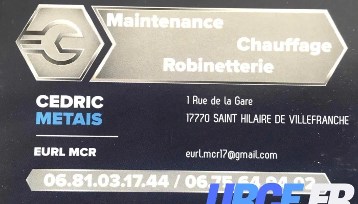Eurl Mcr : Maintenance Chauffage Robinetterie - 17770 Saint-Hilaire-De-Villefranche