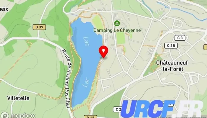 Lac De Chateauneuf La Foret Carte - Châteauneuf-la-forêt