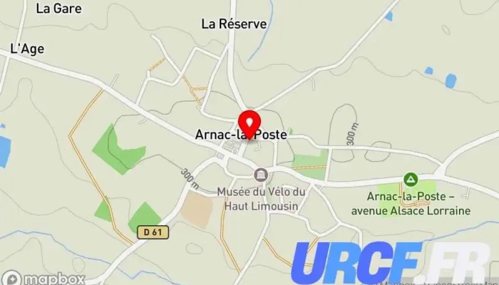 carte de Mairie d'Arnac-la-Poste Hôtel de ville à Arnac-la-Poste