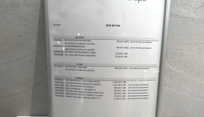 Porcelanosa Bordeaux -  Commentaires - Mérignac